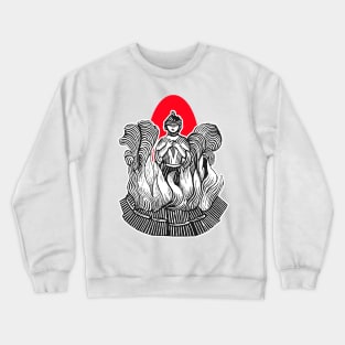 Witch at bonfire being burned Crewneck Sweatshirt